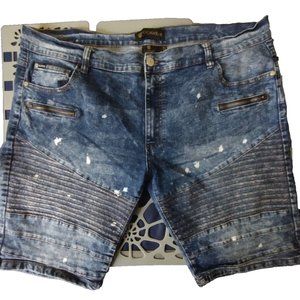 Rocawear Classic Fit‎ Distressed Moto Denim Blue Shorts Men’s Size 44